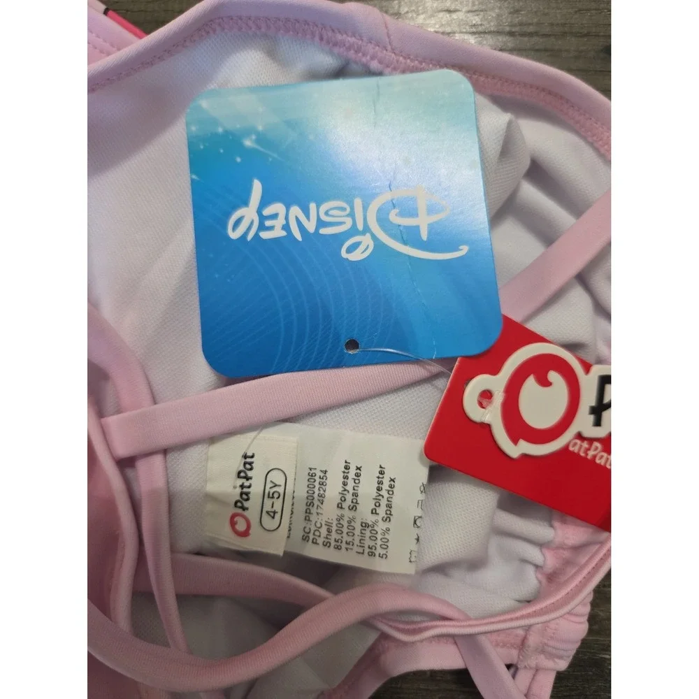Disney Toddler Girls Pink 1 Pc Swimsuits Princess Cinderella NWT Size 4-5y